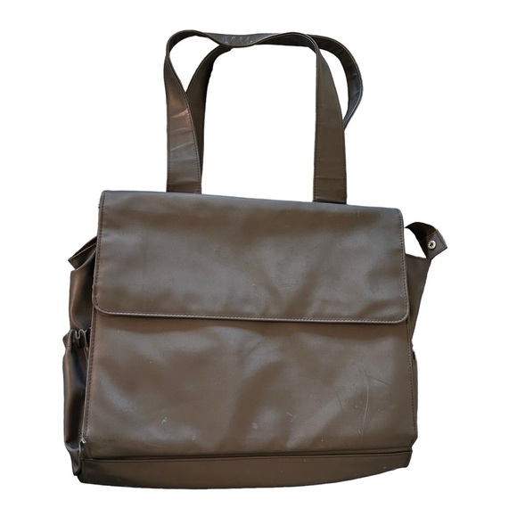 Chocolate Brown tote can be use as diaper bag or lap top bag - Picture 2 of 7